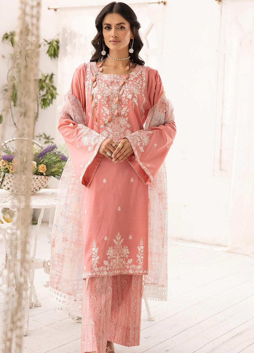 Florance By Meerak Embroidered Lawn Suits Unstitched 3 Piece MRK23F Anemone - Summer Collection