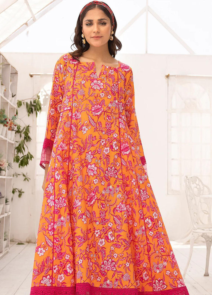 Florance By Meerak Printed Lawn Suits Unstitched Kurties MRK23F Spinel - Summer Collection