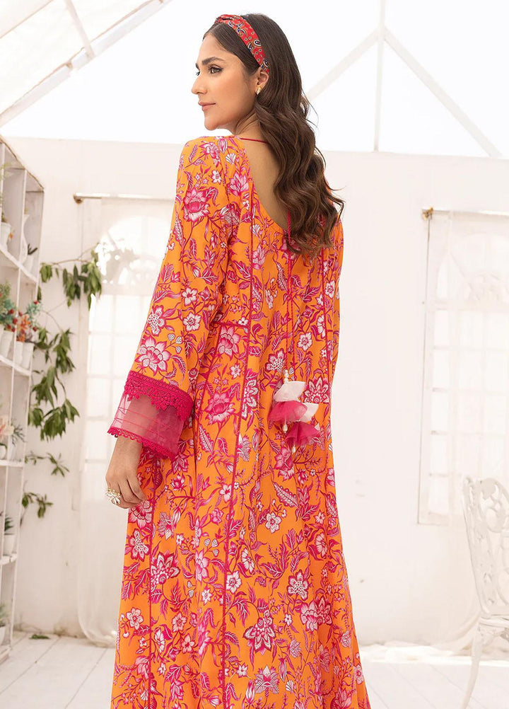 Florance By Meerak Printed Lawn Suits Unstitched Kurties MRK23F Spinel - Summer Collection