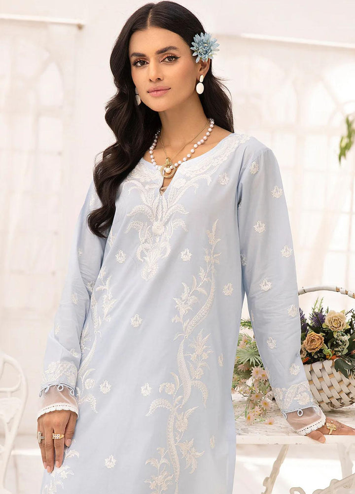Florance By Meerak Embroidered Lawn Suits Unstitched 2 Piece MRK23F Frost - Summer Collection