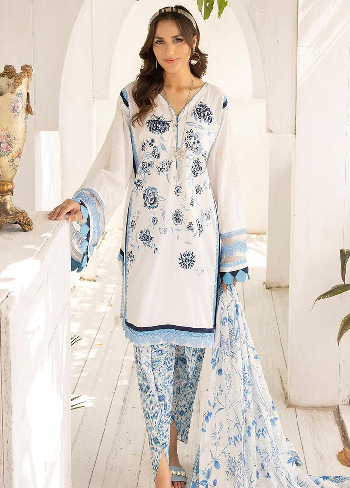 Florance By Meerak Embroidered Lawn Suits Unstitched 3 Piece MRK23F Opal - Summer Collection