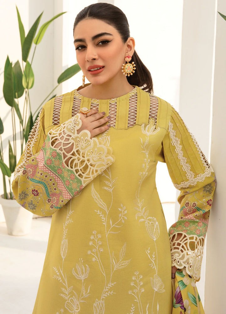 Florance By Rang Rasiya Embroidered Lawn Suits Unstitched 3 Piece RR24F D6 Sunshine - Premium Collection