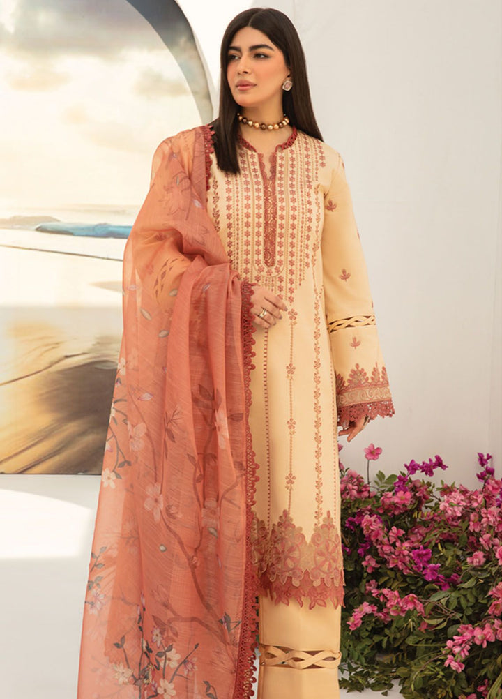 Florance By Rang Rasiya Embroidered Lawn Suits Unstitched 3 Piece RR24F D7 Hazel - Premium Collection