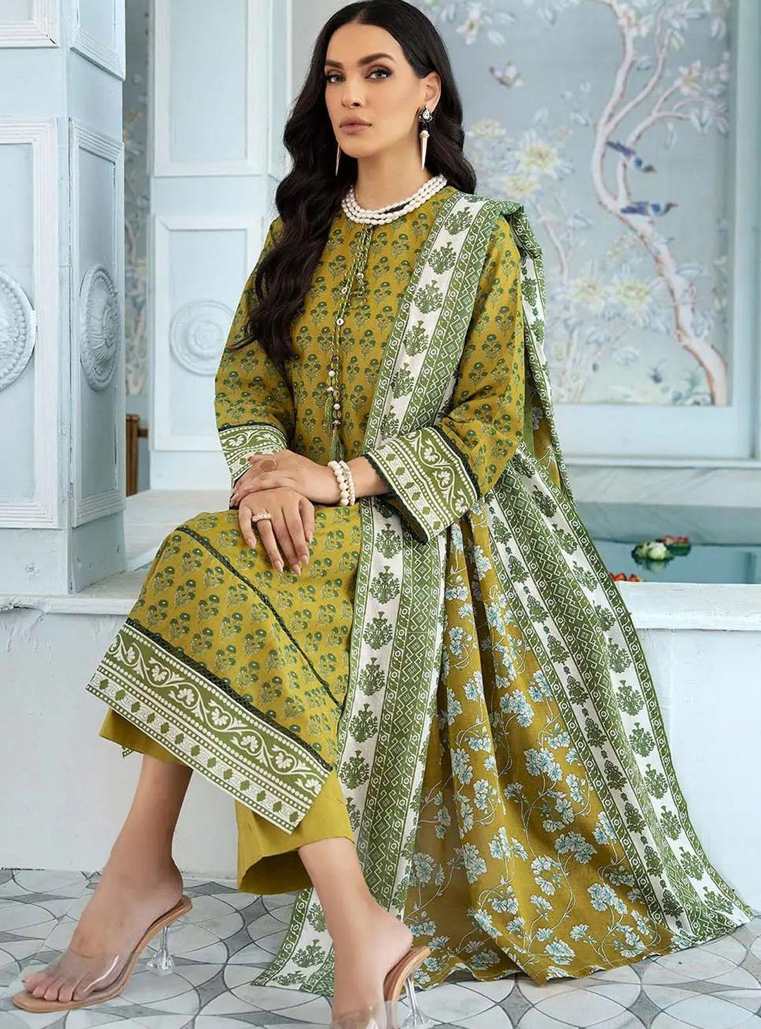 Florence By Gul Ahmed Printed Lawn Suits Unstitched 3 Piece GA22F CL-22224 A - Summer Collection