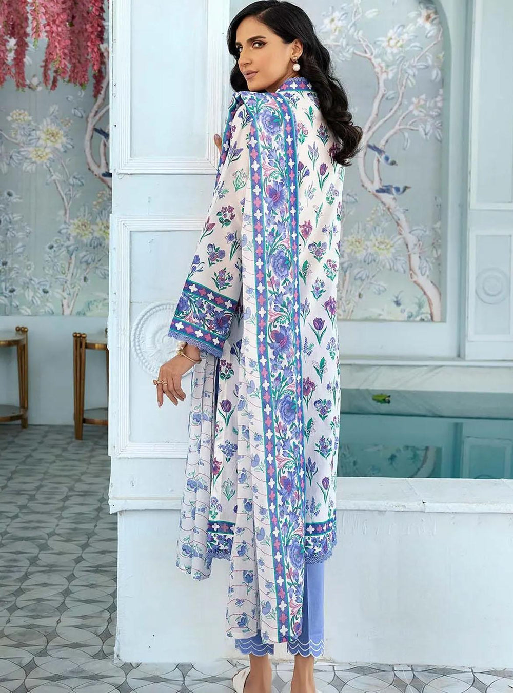 Florence By Gul Ahmed Printed Lawn Suits Unstitched 3 Piece GA22F CL-22226 B - Summer Collection