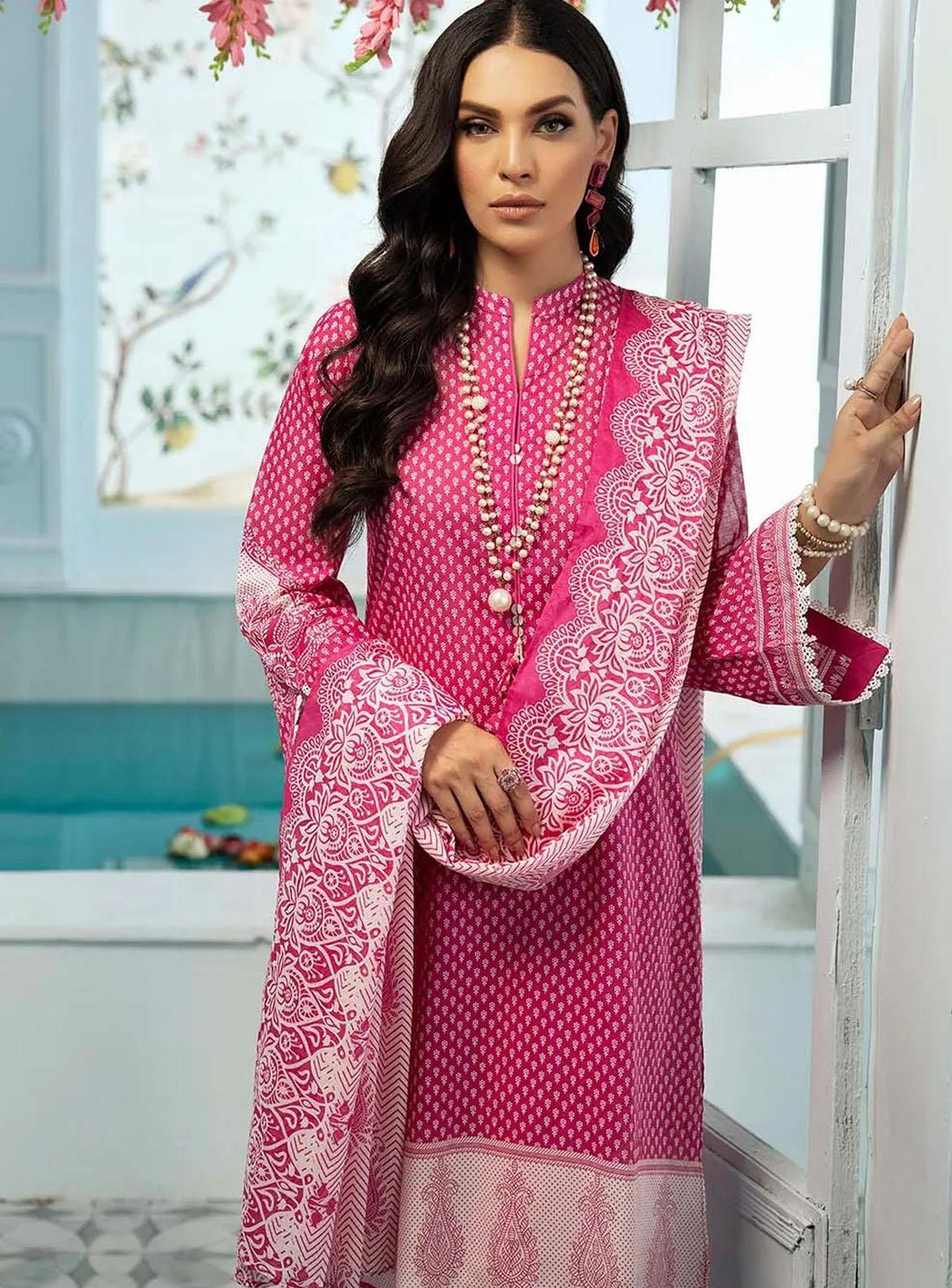 Florence By Gul Ahmed Printed Lawn Suits Unstitched 3 Piece GA22F CL-22230 B - Summer Collection