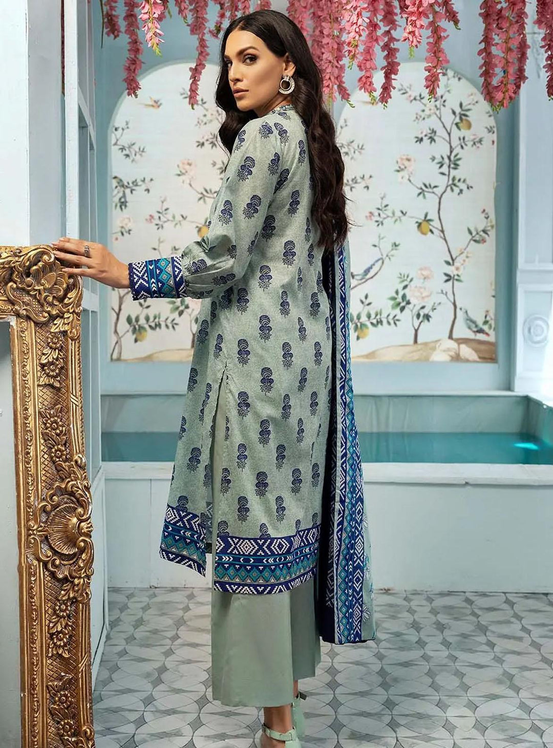 Florence By Gul Ahmed Printed Lawn Suits Unstitched 3 Piece GA22F CL-22235 B - Summer Collection