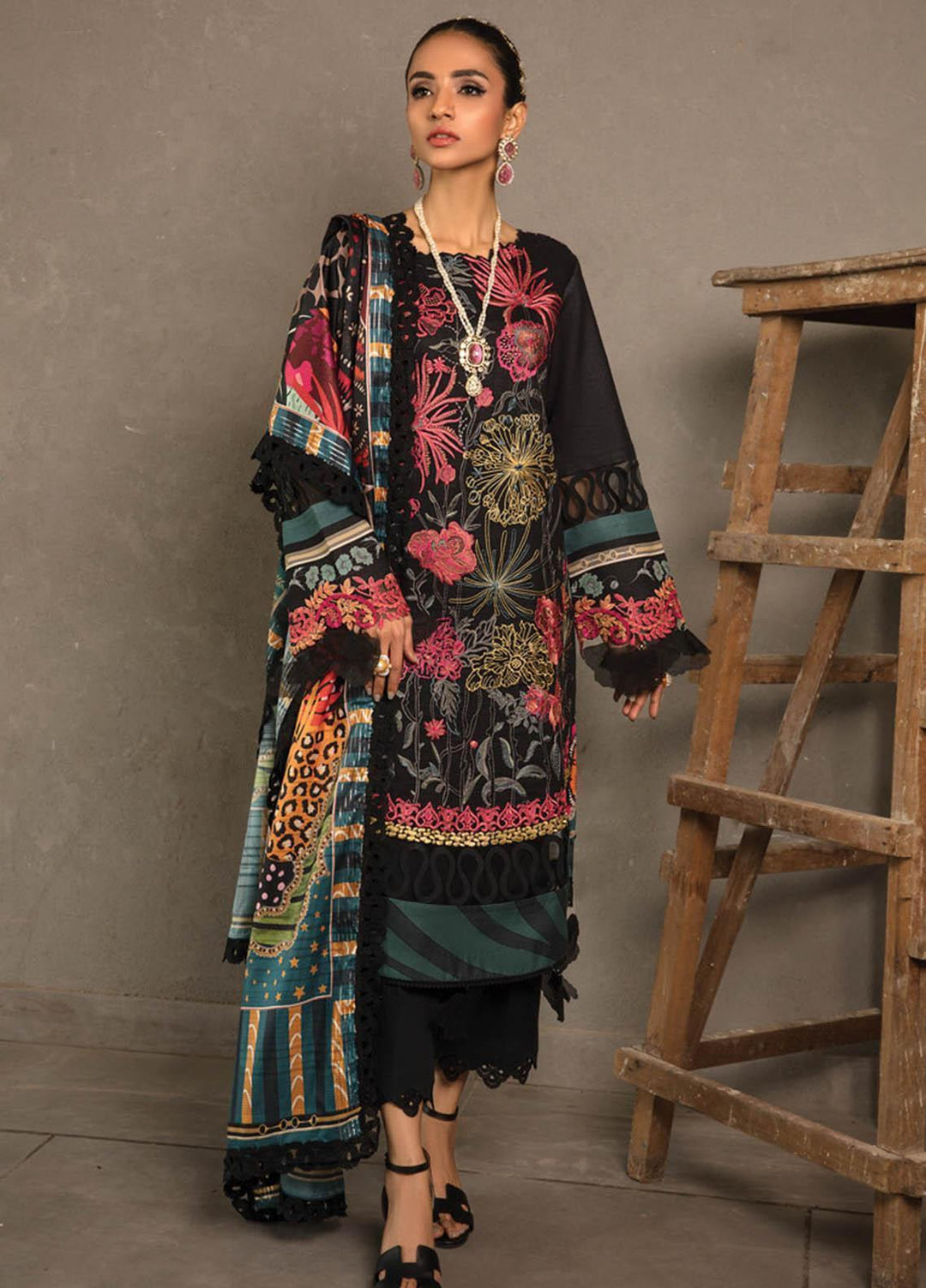 Florence By Rang Rasiya Embroidered Lawn Suits Unstitched 3 Piece RR23F 08 Carnation - Summer Collection