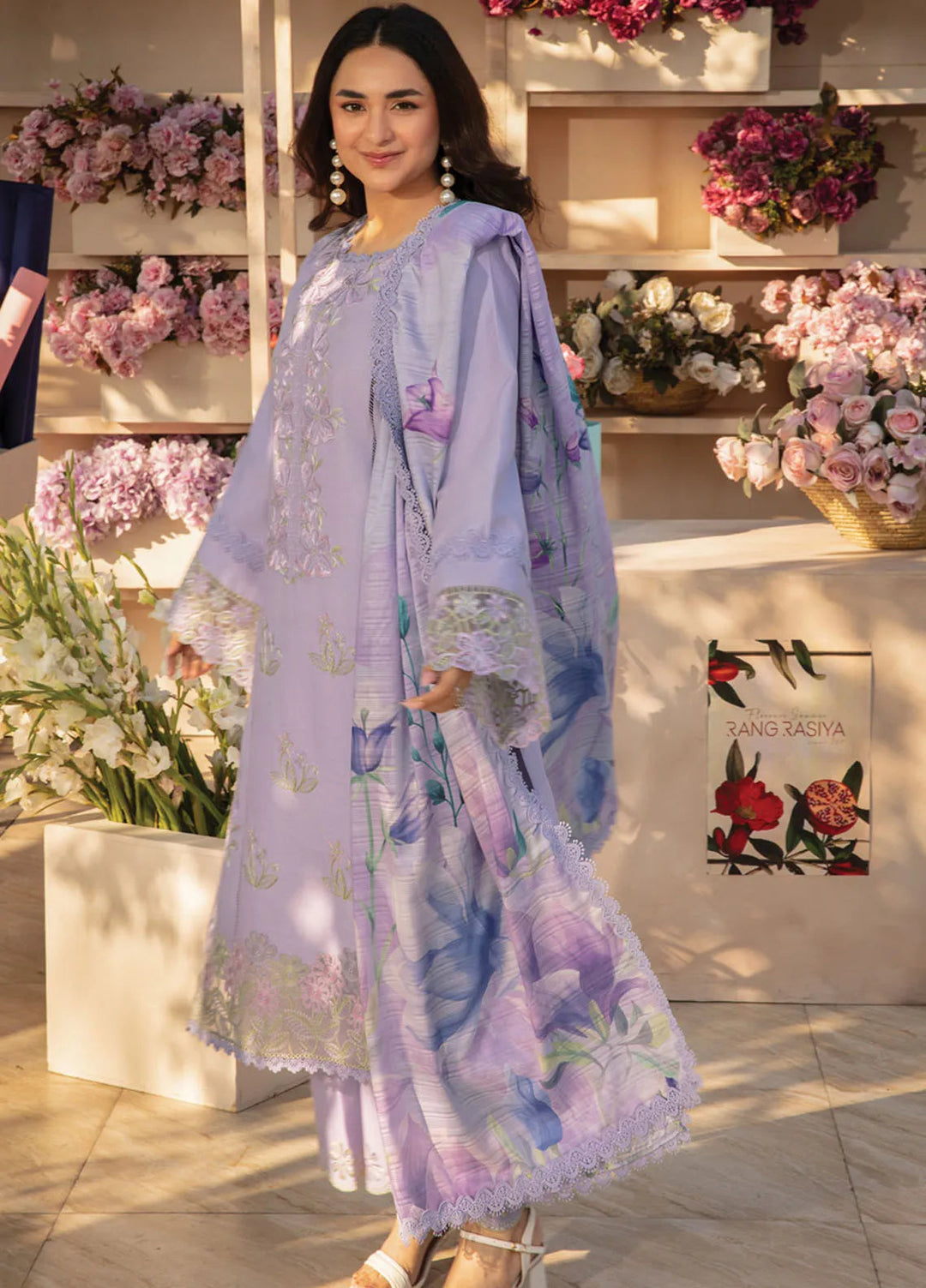 Florence by Rang Rasiya Embroidered Lawn Suit Unstitched 3 Piece RR25F D-06 Haneen - Summer Collection