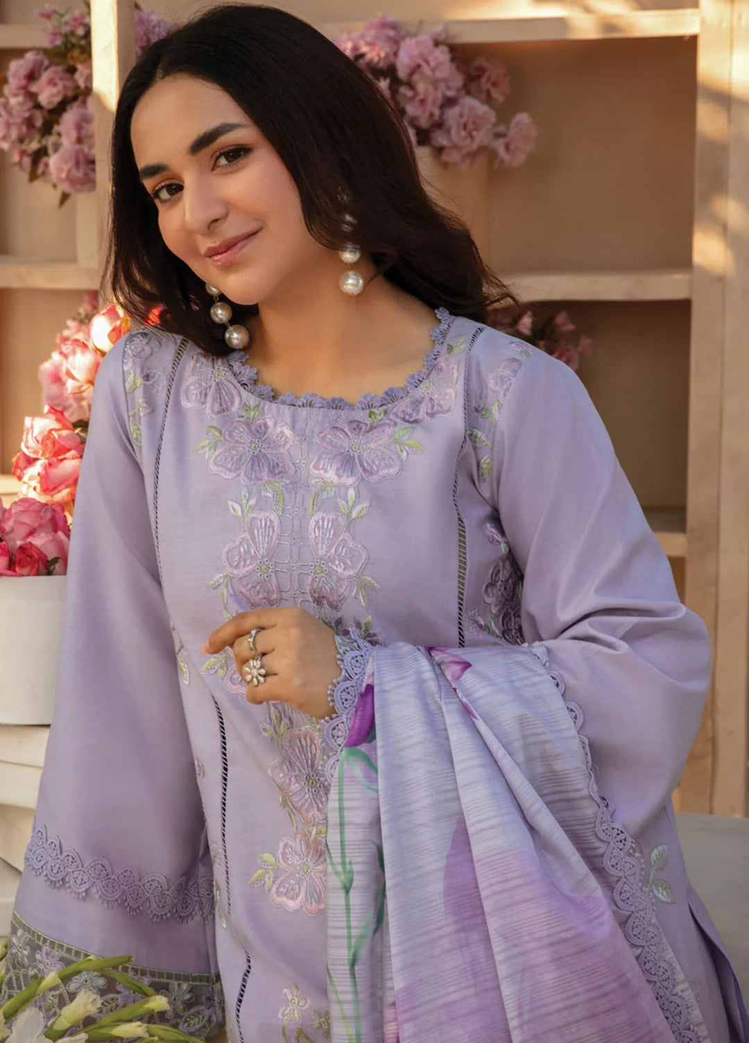 Florence by Rang Rasiya Embroidered Lawn Suit Unstitched 3 Piece RR25F D-06 Haneen - Summer Collection