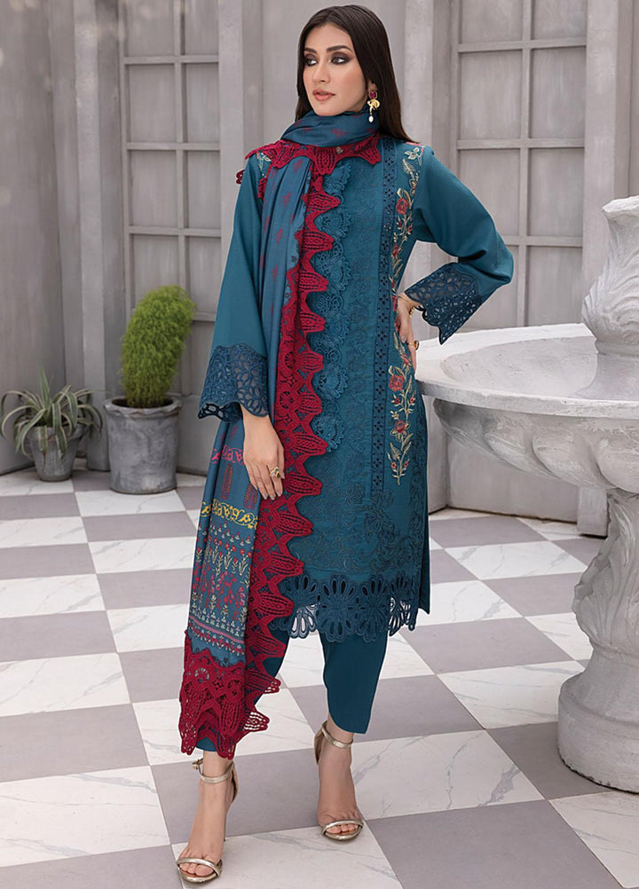 Florence By Rang Rasiya Embroidered Linen Suits Unstitched 3 Piece RR23FLL D-01 Minha - Winter Collection
