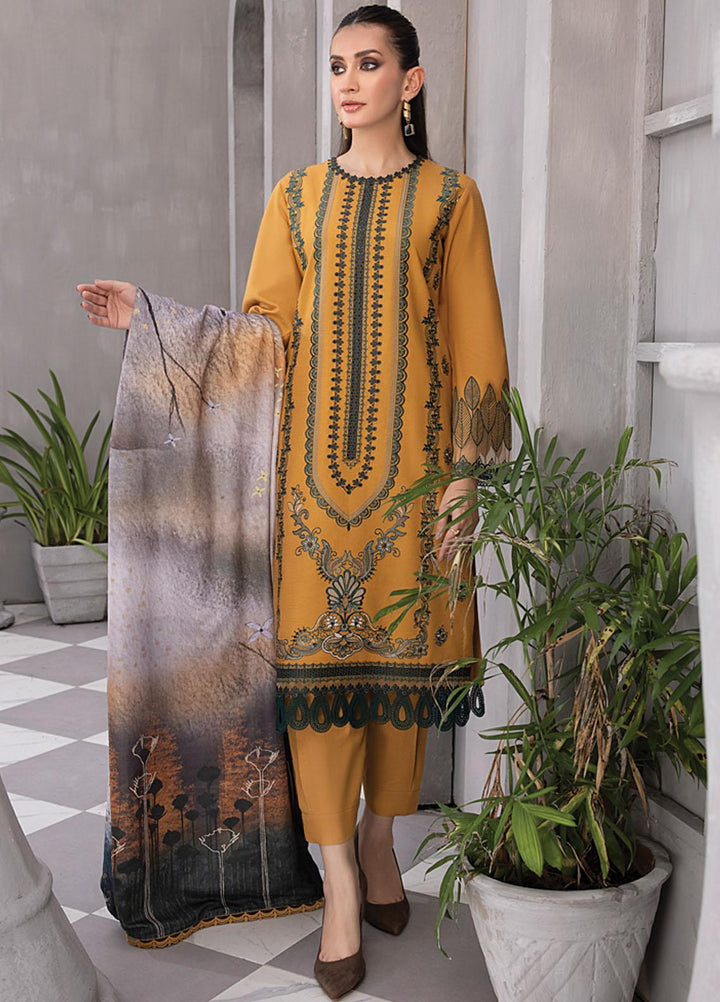 Florence By Rang Rasiya Embroidered Linen Suits Unstitched 3 Piece RR23FLL D-03 Azlin - Winter Collection