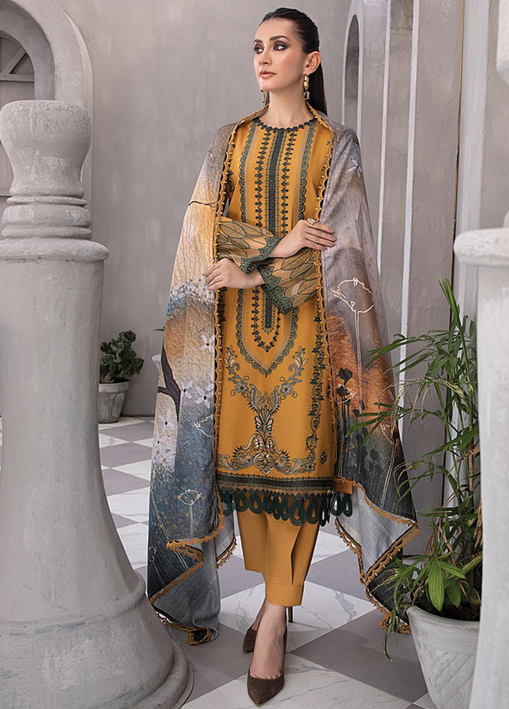 Florence By Rang Rasiya Embroidered Linen Suits Unstitched 3 Piece RR23FLL D-03 Azlin - Winter Collection