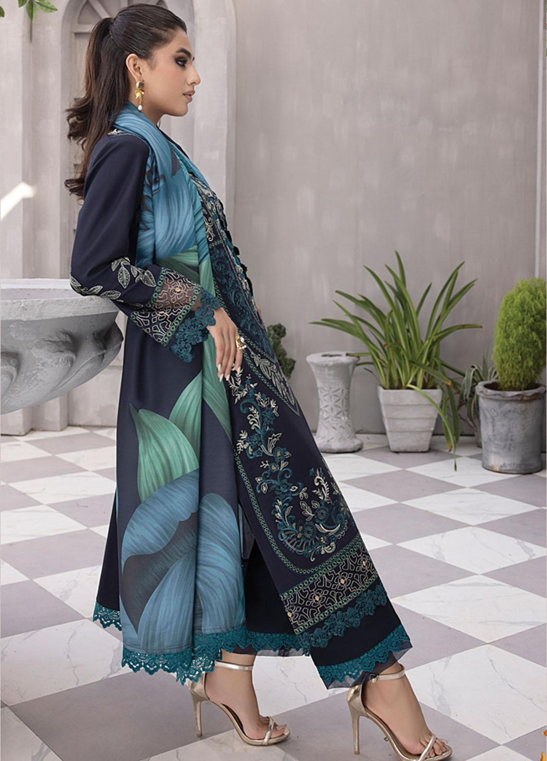 Florence By Rang Rasiya Embroidered Linen Suits Unstitched 3 Piece RR23FLL D-05 Kazimah - Winter Collection