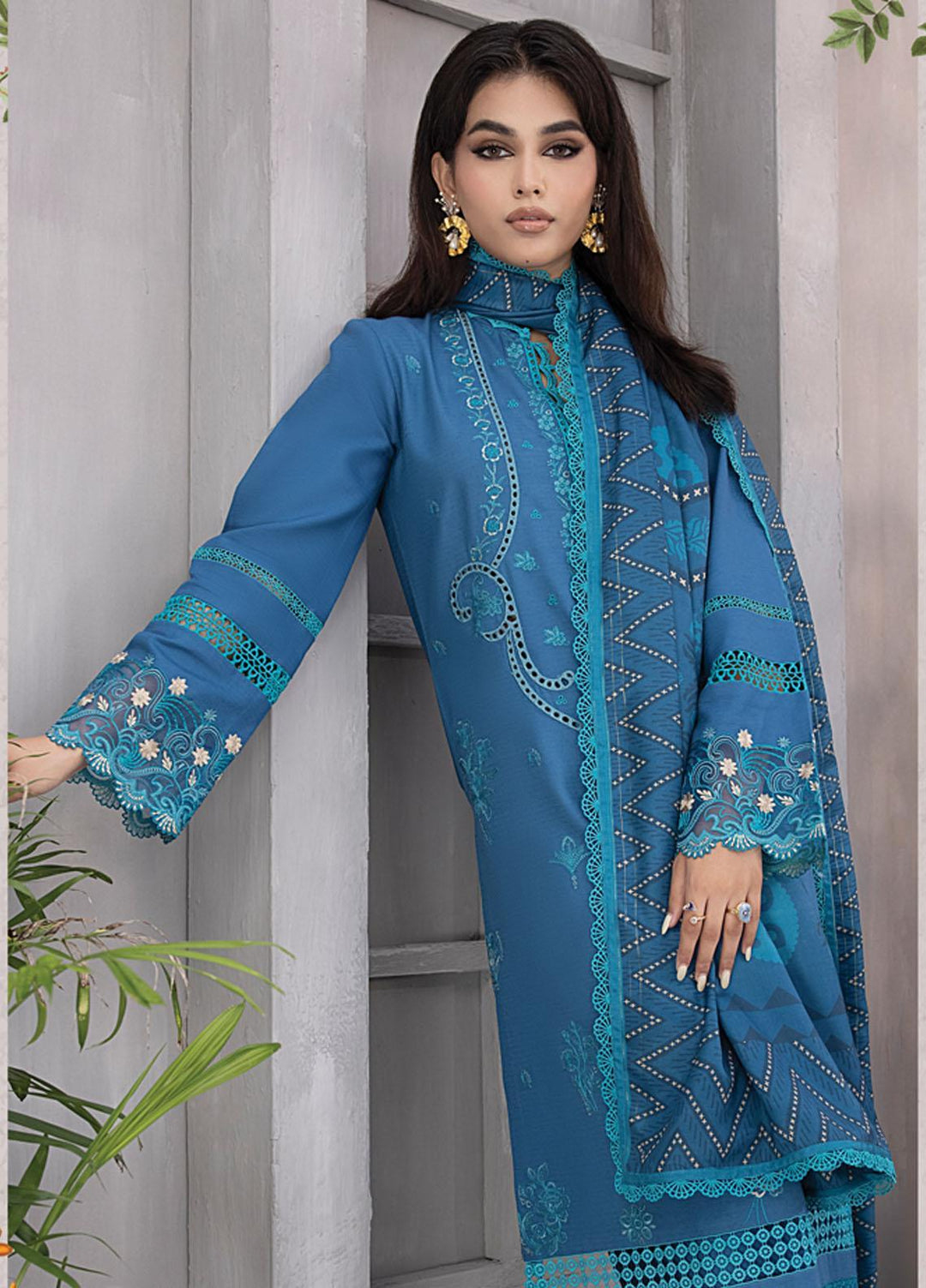 Florence By Rang Rasiya Embroidered Linen Suits Unstitched 3 Piece RR23FLL D-07 Maliha - Winter Collection