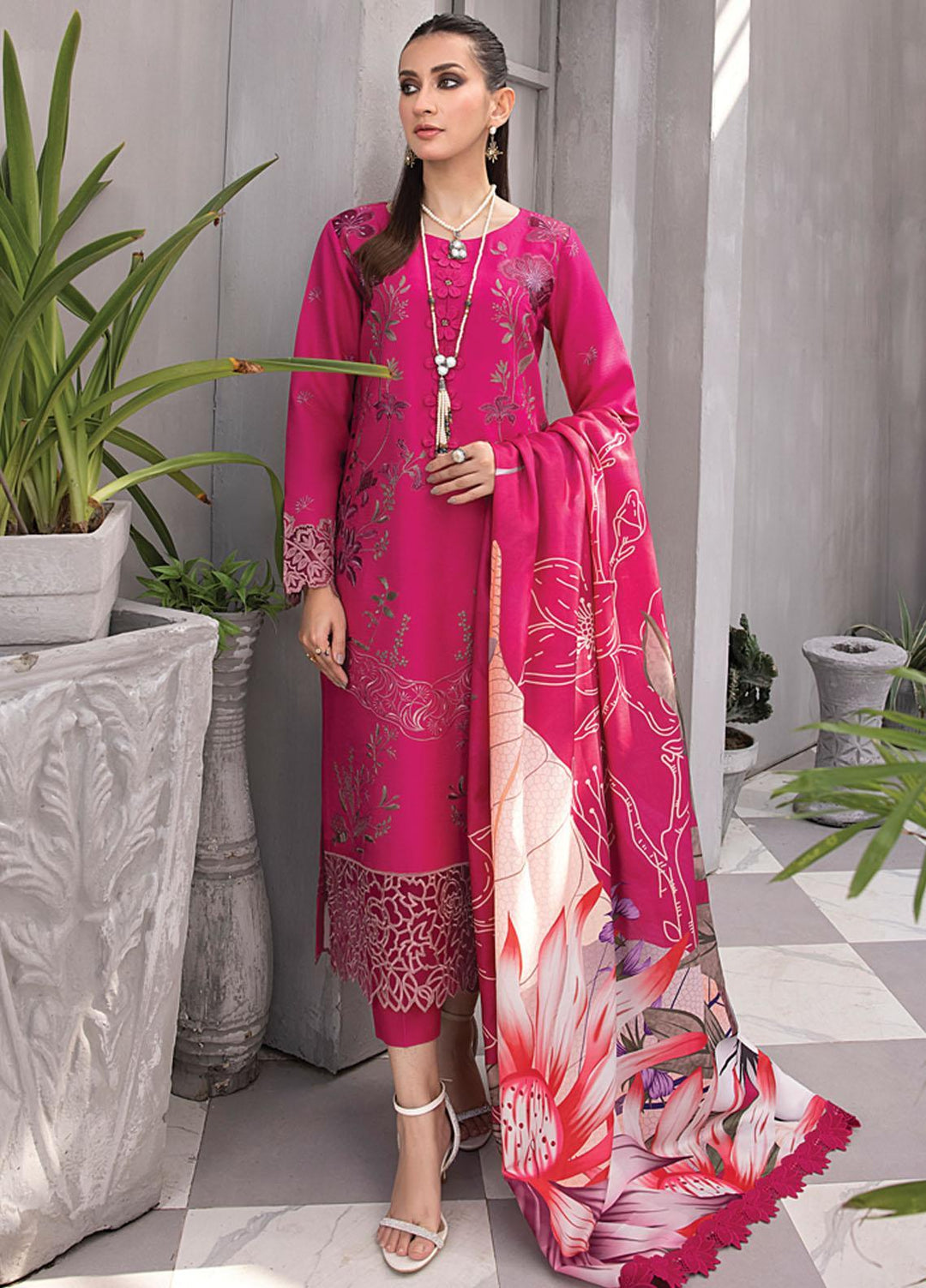 Florence By Rang Rasiya Embroidered Linen Suits Unstitched 3 Piece RR23FLL D-08 Raisa - Winter Collection