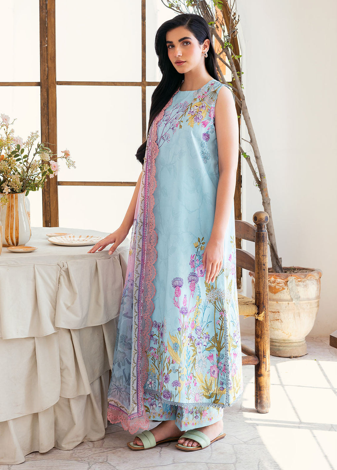 Florent Digital Printed Lawn Suits Unstitched 3 Piece FL25LP FL-09 - Summer Collection