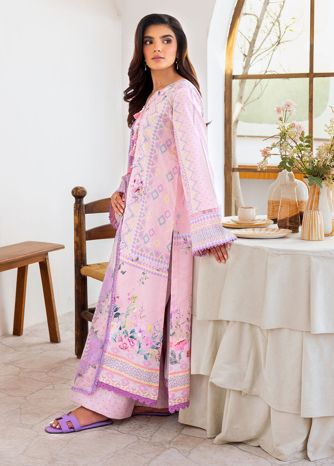 Florent Digital Printed Lawn Suits Unstitched 3 Piece FL25LP FL-1 B - Summer Collection