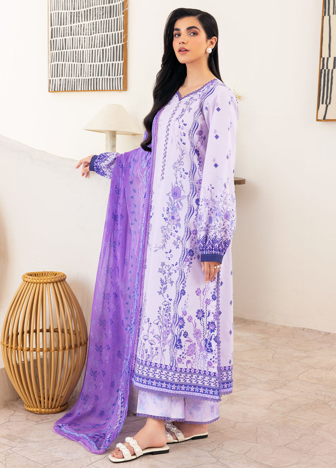 Florent Digital Printed Lawn Suits Unstitched 3 Piece FL25LP Fl-10 - Summer Collection