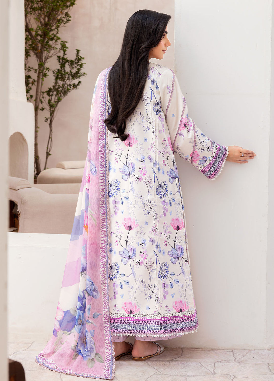 Florent Digital Printed Lawn Suits Unstitched 3 Piece FL25LP FL-2 B - Summer Collection