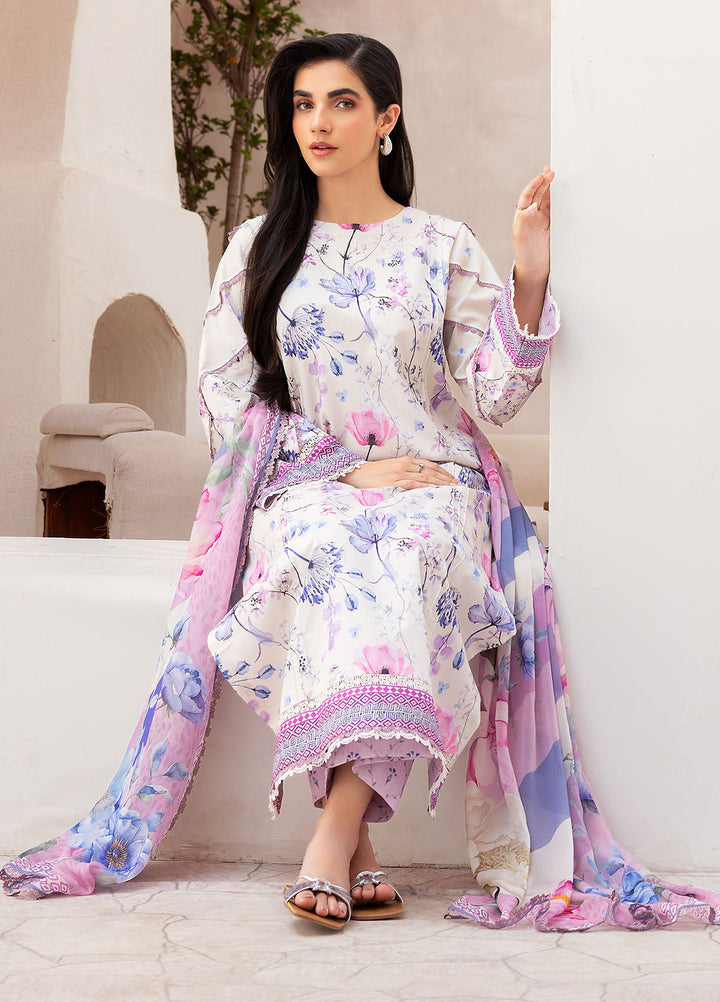 Florent Digital Printed Lawn Suits Unstitched 3 Piece FL25LP FL-2 B - Summer Collection
