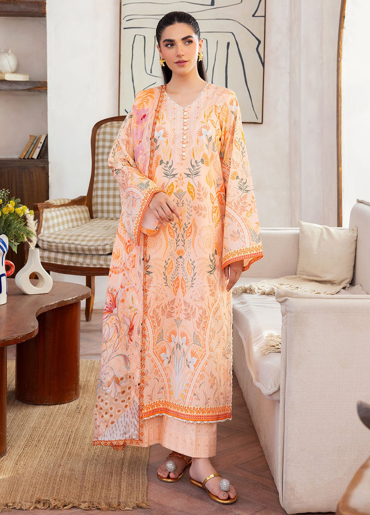 Florent Digital Printed Lawn Suits Unstitched 3 Piece FL25LP FL-3 A - Summer Collection