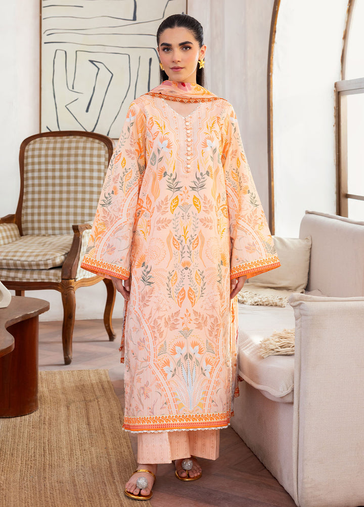 Florent Digital Printed Lawn Suits Unstitched 3 Piece FL25LP FL-3 A - Summer Collection