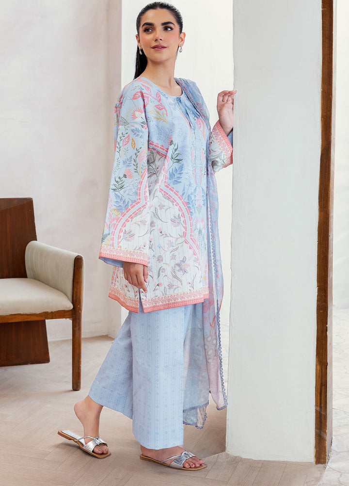 Florent Digital Printed Lawn Suits Unstitched 3 Piece FL25LP FL-3 B - Summer Collection