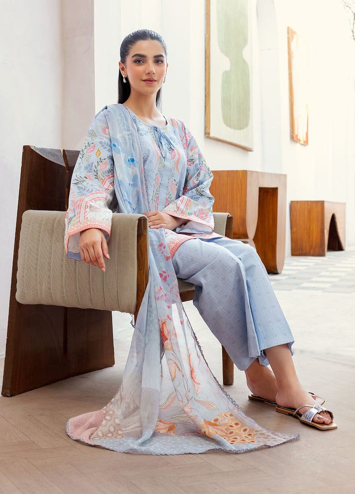 Florent Digital Printed Lawn Suits Unstitched 3 Piece FL25LP FL-3 B - Summer Collection