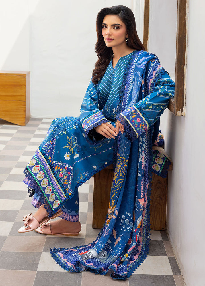 Florent Digital Printed Lawn Suits Unstitched 3 Piece FL25LP FL-4 A - Summer Collection