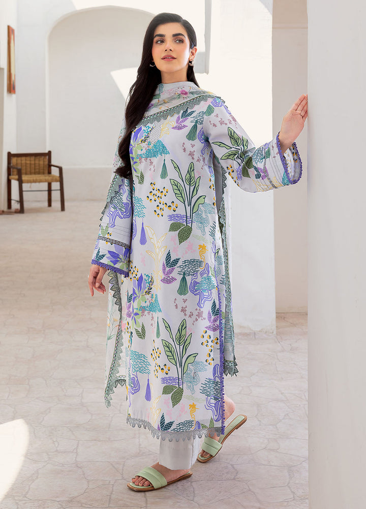 Florent Digital Printed Lawn Suits Unstitched 3 Piece FL25LP FL-5 A - Summer Collection