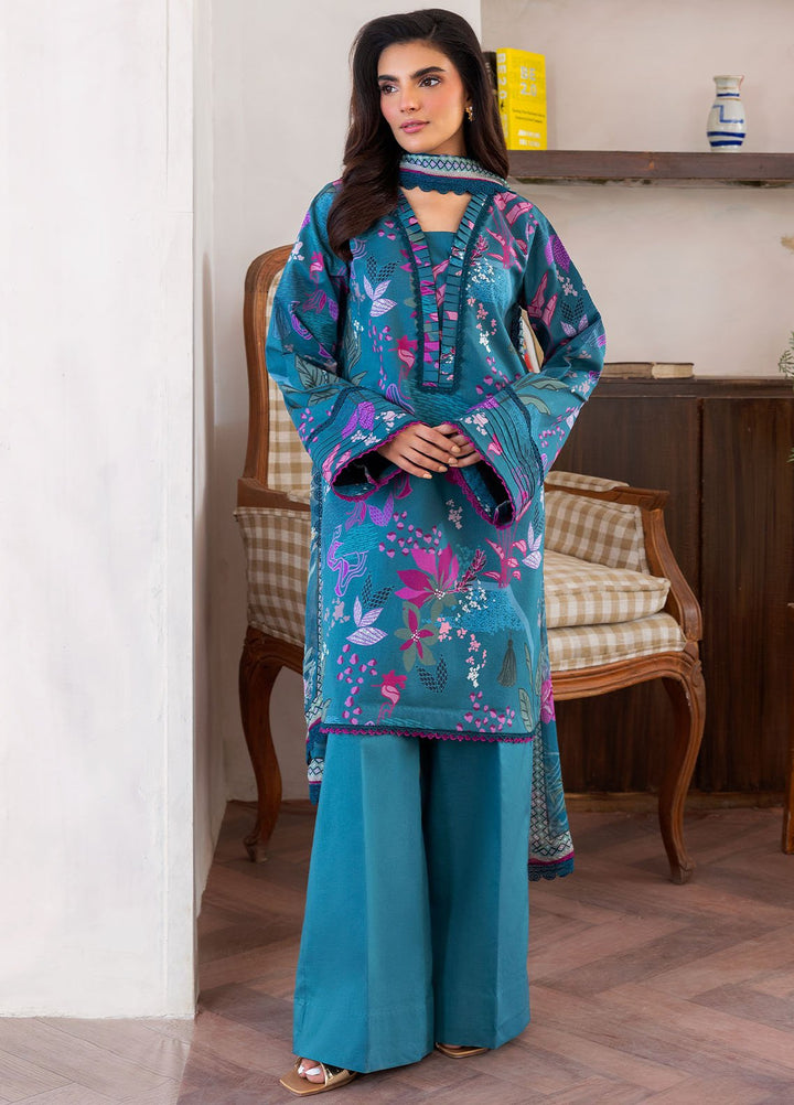 Florent Digital Printed Lawn Suits Unstitched 3 Piece FL25LP FL-5 B - Summer Collection