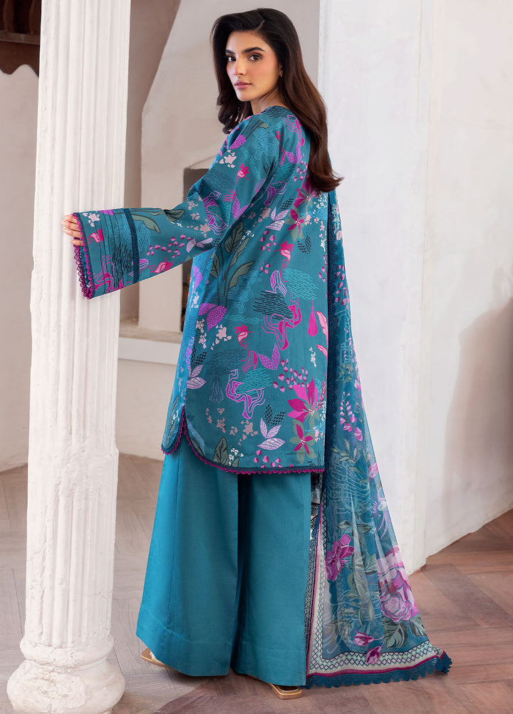 Florent Digital Printed Lawn Suits Unstitched 3 Piece FL25LP FL-5 B - Summer Collection