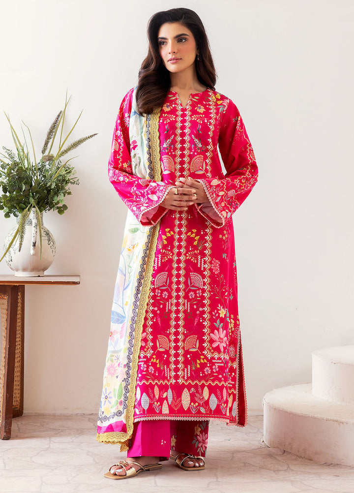 Florent Digital Printed Lawn Suits Unstitched 3 Piece FL25LP FL-6 A - Summer Collection