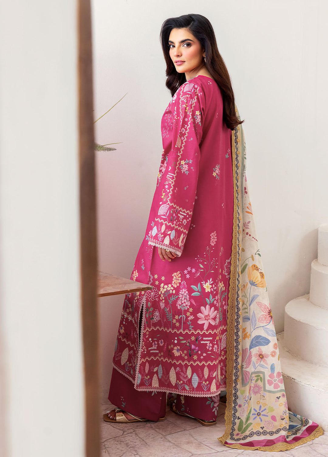 Florent Digital Printed Lawn Suits Unstitched 3 Piece FL25LP FL-6 A - Summer Collection