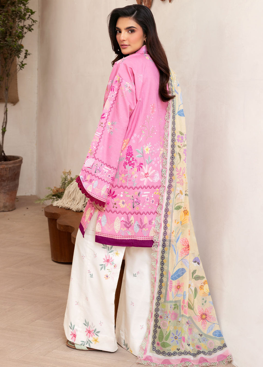 Florent Digital Printed Lawn Suits Unstitched 3 Piece FL25LP FL-6 B - Summer Collection