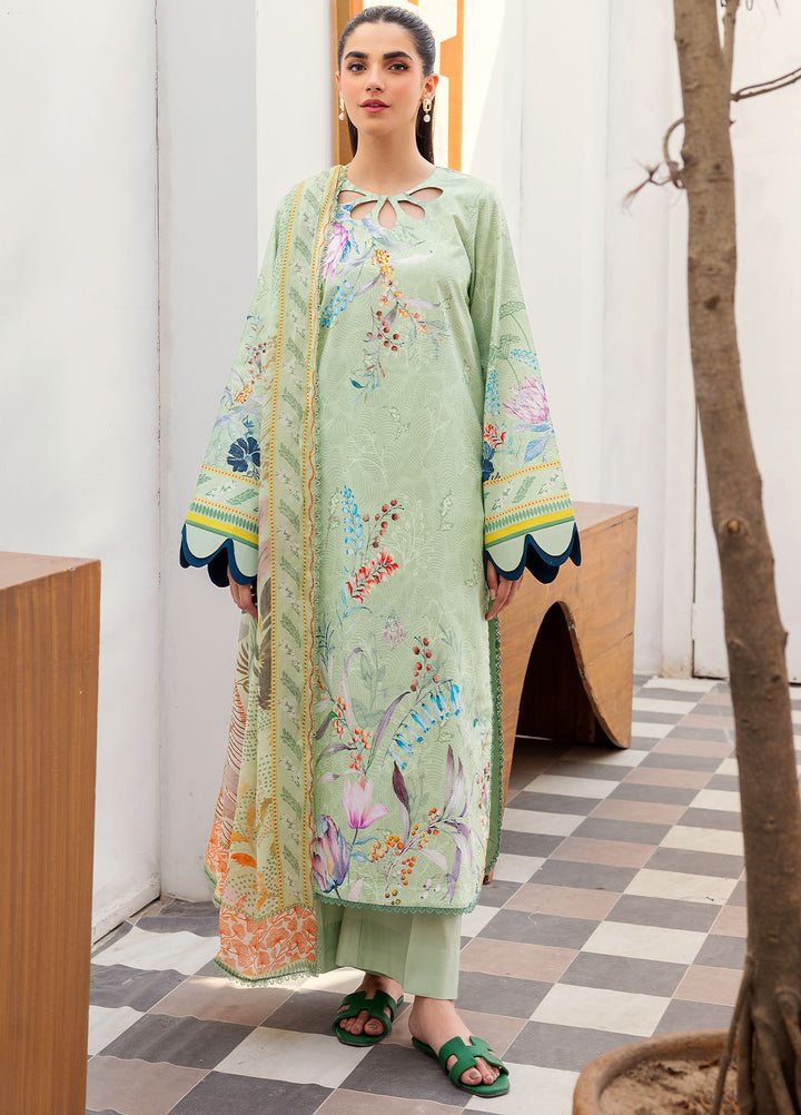 Florent Digital Printed Lawn Suits Unstitched 3 Piece FL25LP FL-7 A - Summer Collection