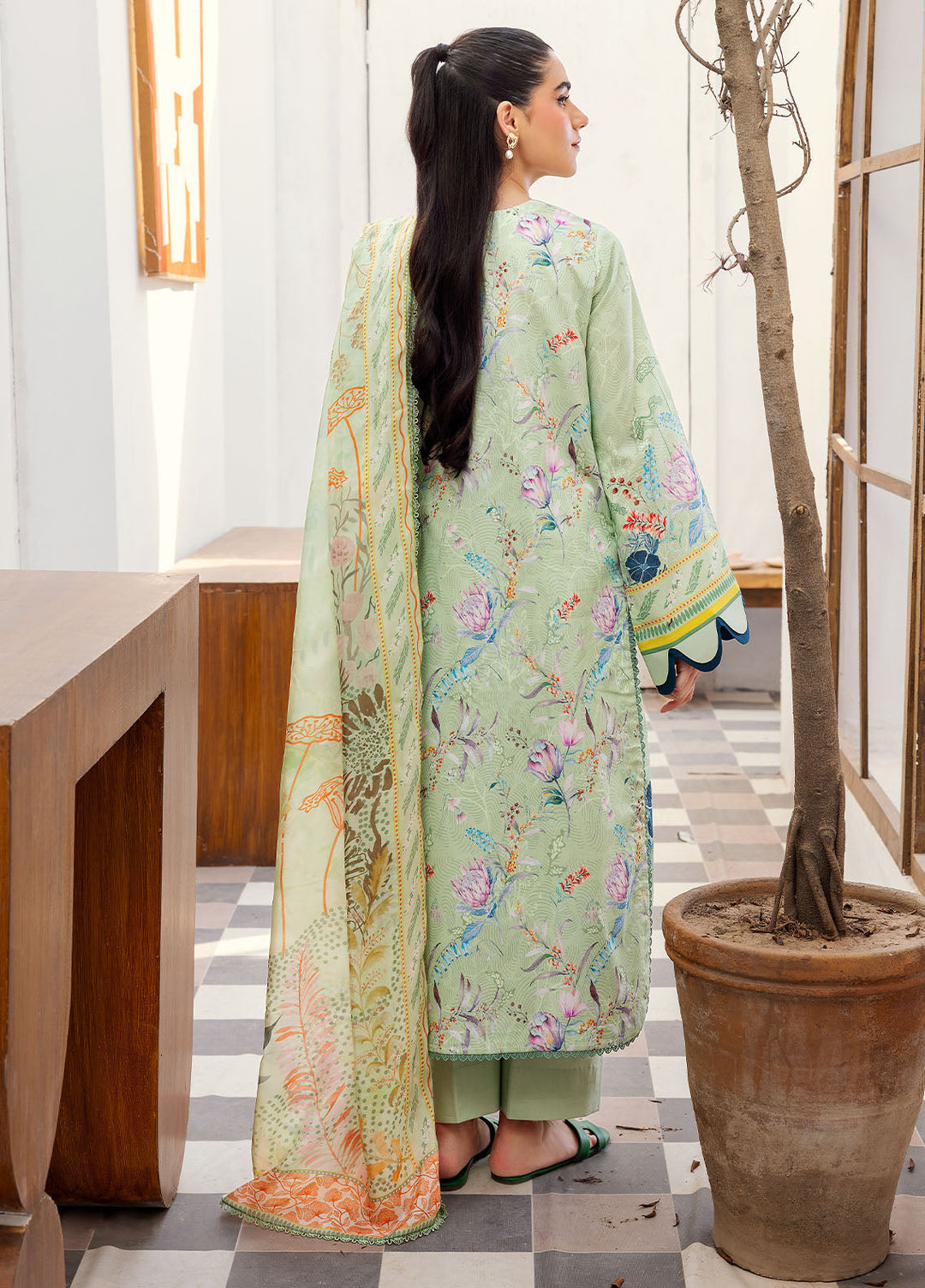 Florent Digital Printed Lawn Suits Unstitched 3 Piece FL25LP FL-7 A - Summer Collection