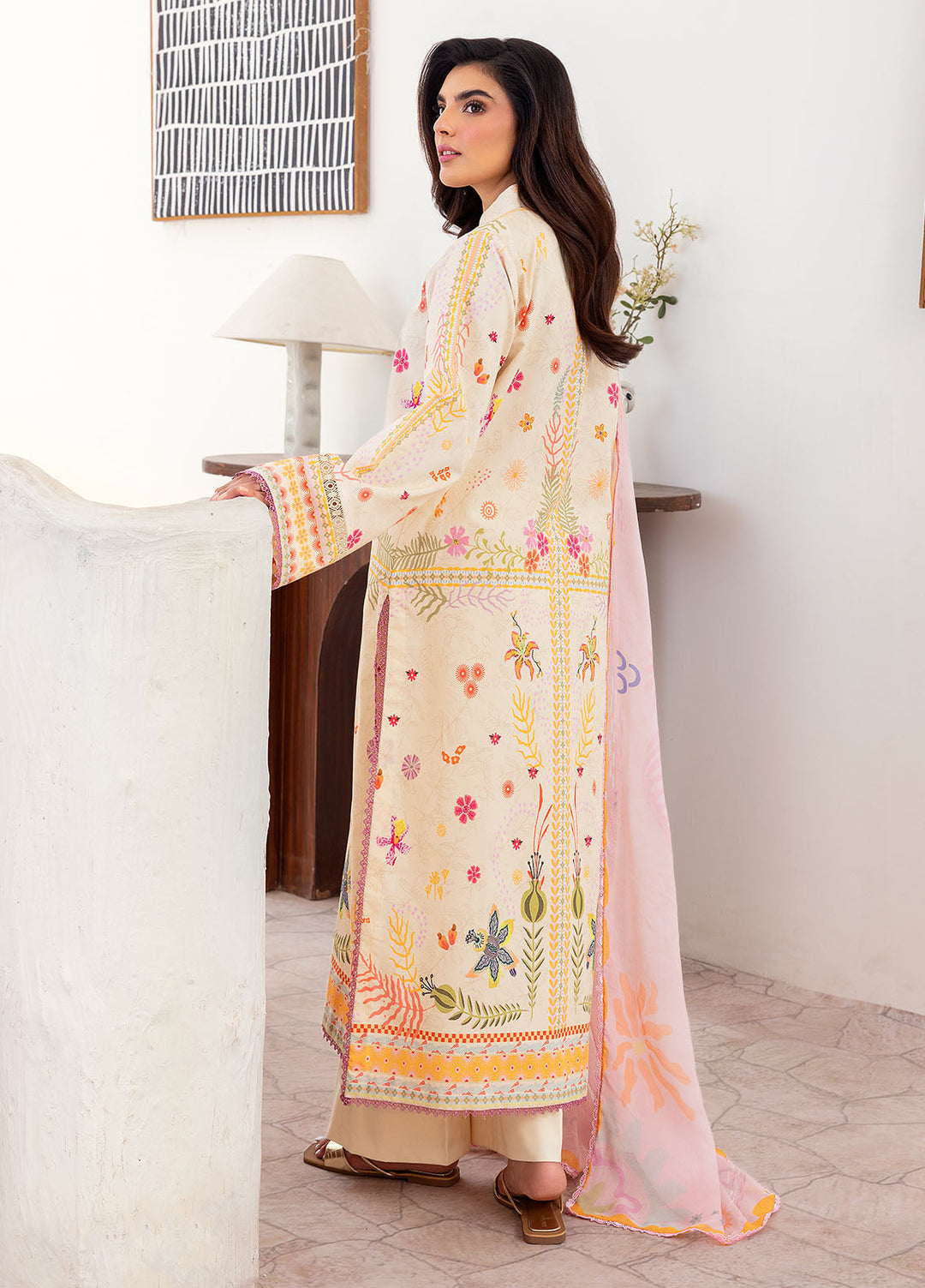 Florent Digital Printed Lawn Suits Unstitched 3 Piece FL25LP FL-8 A - Summer Collection