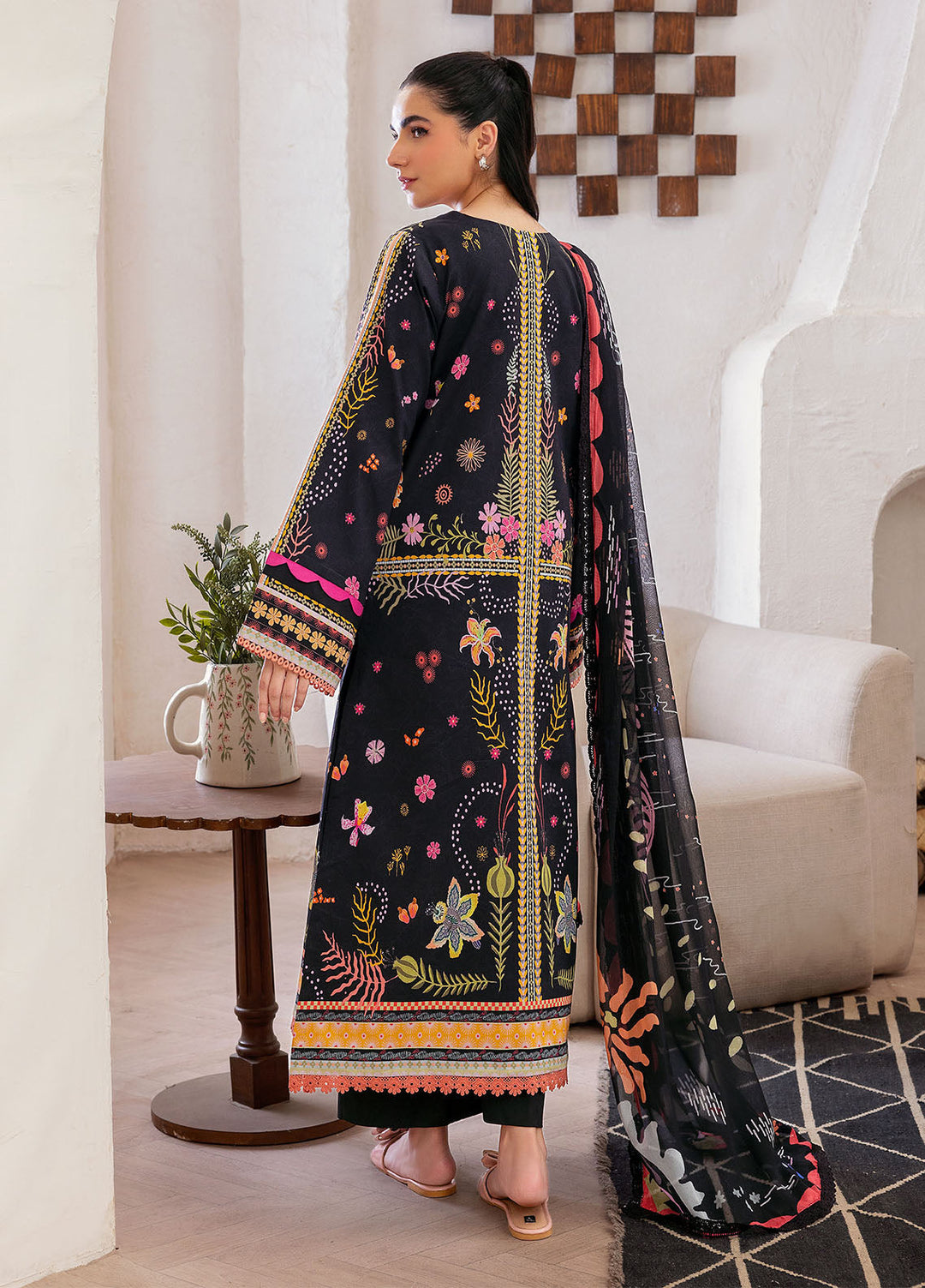 Florent Digital Printed Lawn Suits Unstitched 3 Piece FL25LP FL-8 B - Summer Collection