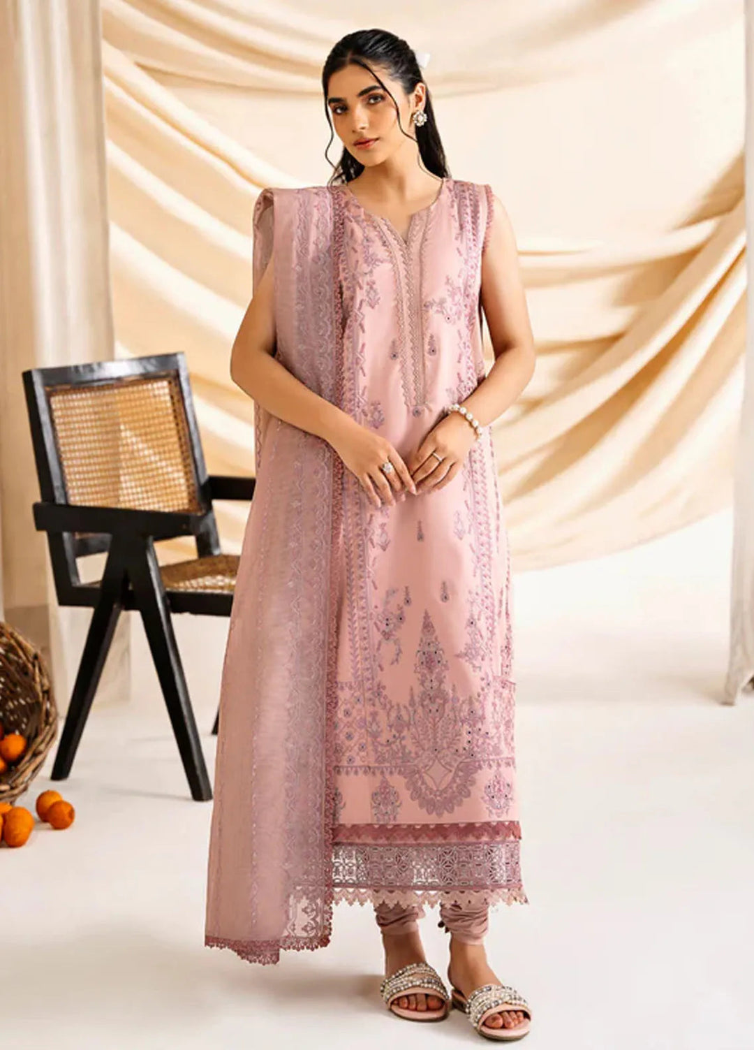 Florent Embroidered Lawn Suit Unstitched 3 Piece FL24F FL-2B - Summer Collection