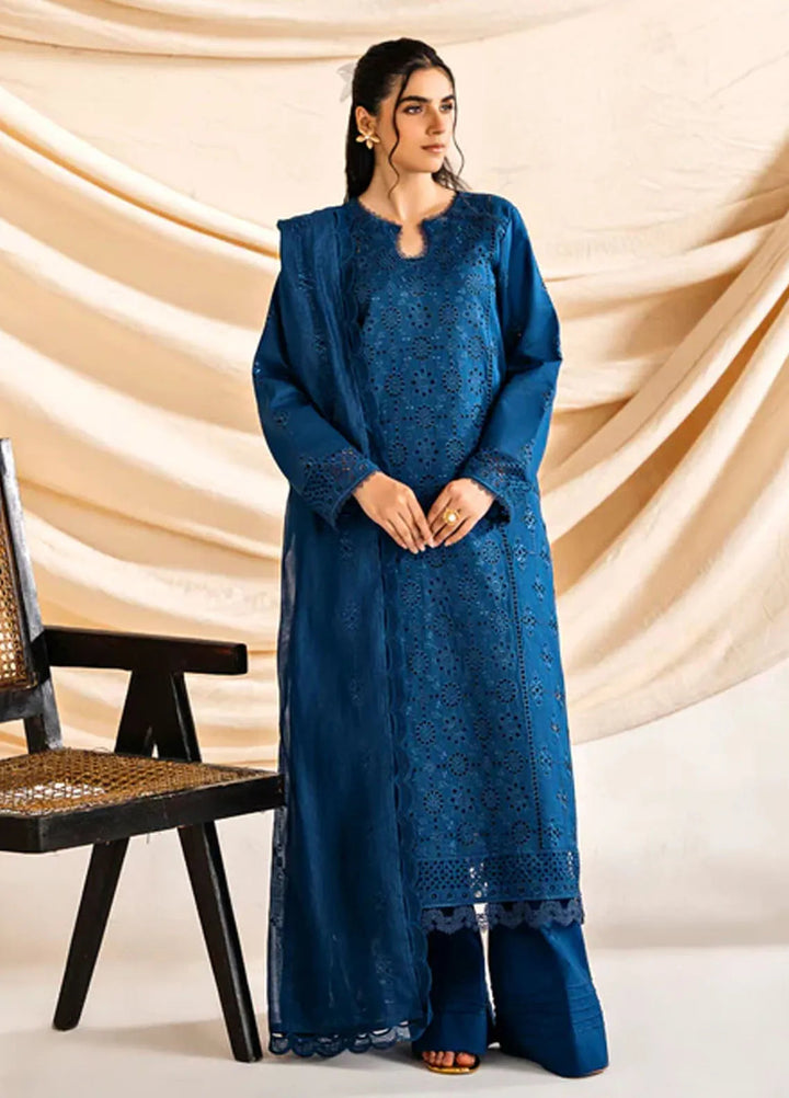 Florent Embroidered Lawn Suit Unstitched 3 Piece FL24F FL-3B - Summer Collection