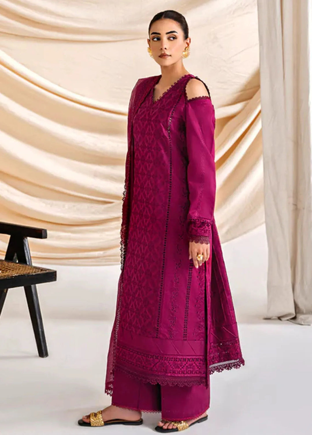 Florent Embroidered Lawn Suit Unstitched 3 Piece FL24F FL-6B - Summer Collection