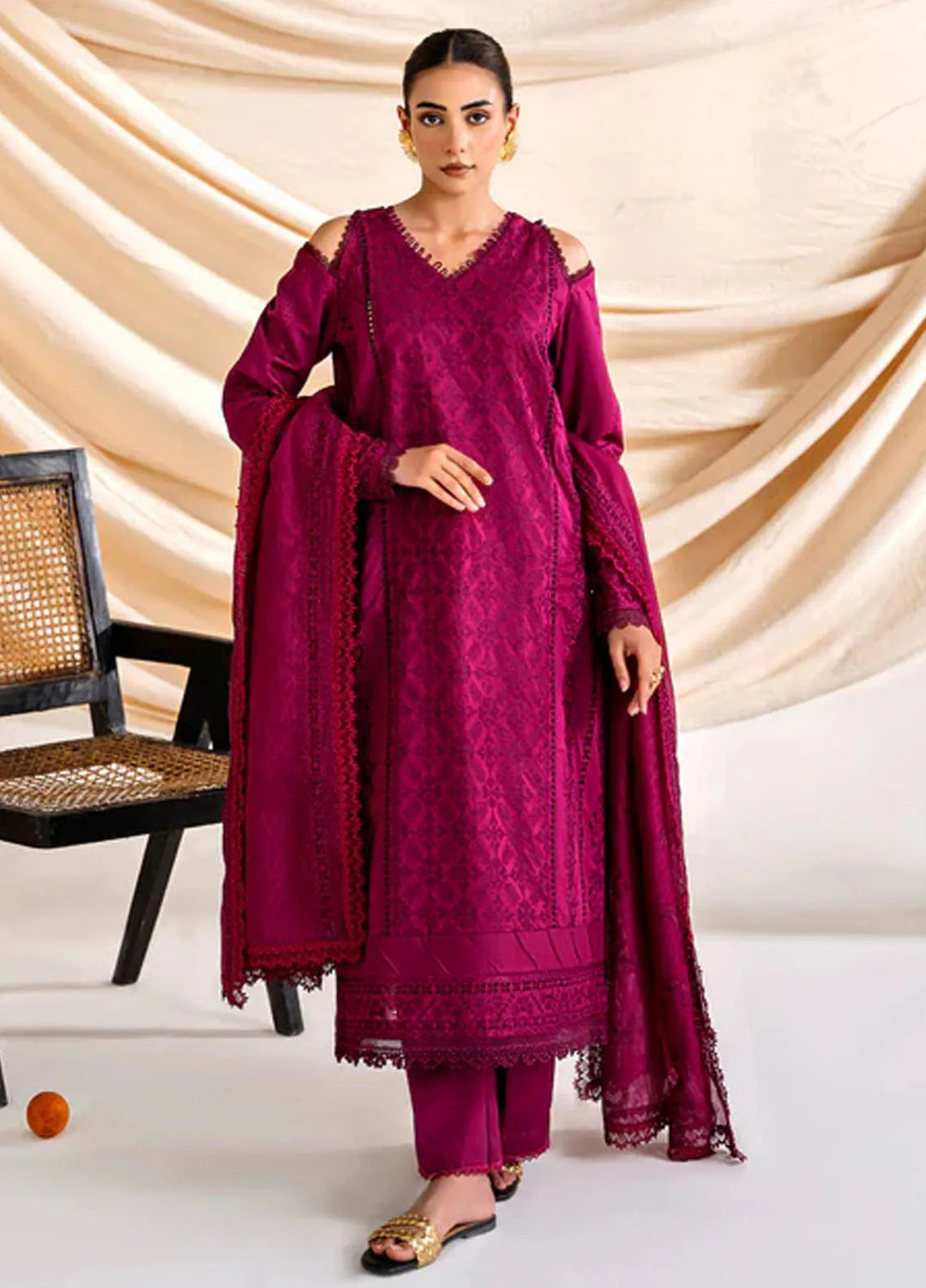 Florent Embroidered Lawn Suit Unstitched 3 Piece FL24F FL-6B - Summer Collection