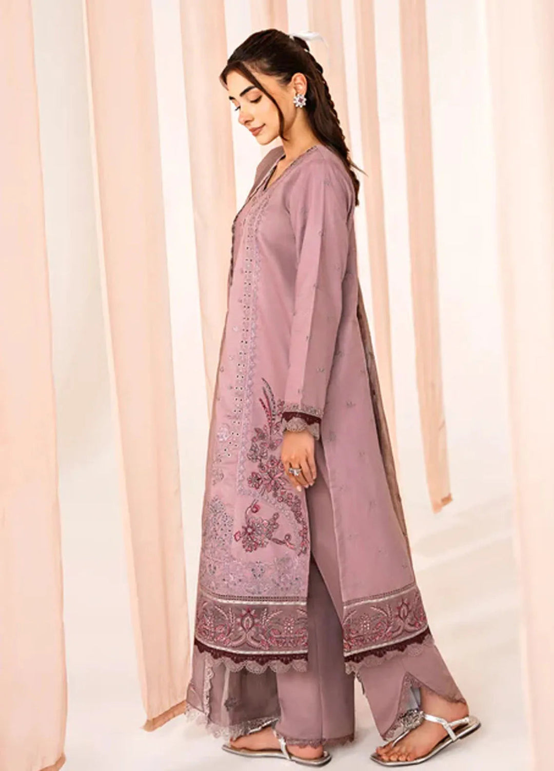 Florent Embroidered Lawn Suit Unstitched 3 Piece FL24F FL-7 - Summer Collection
