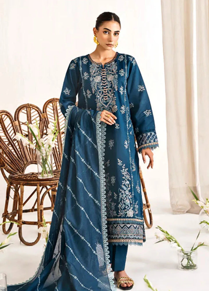 Florent Embroidered Lawn Suit Unstitched 3 Piece FL24F FL-8 - Summer Collection