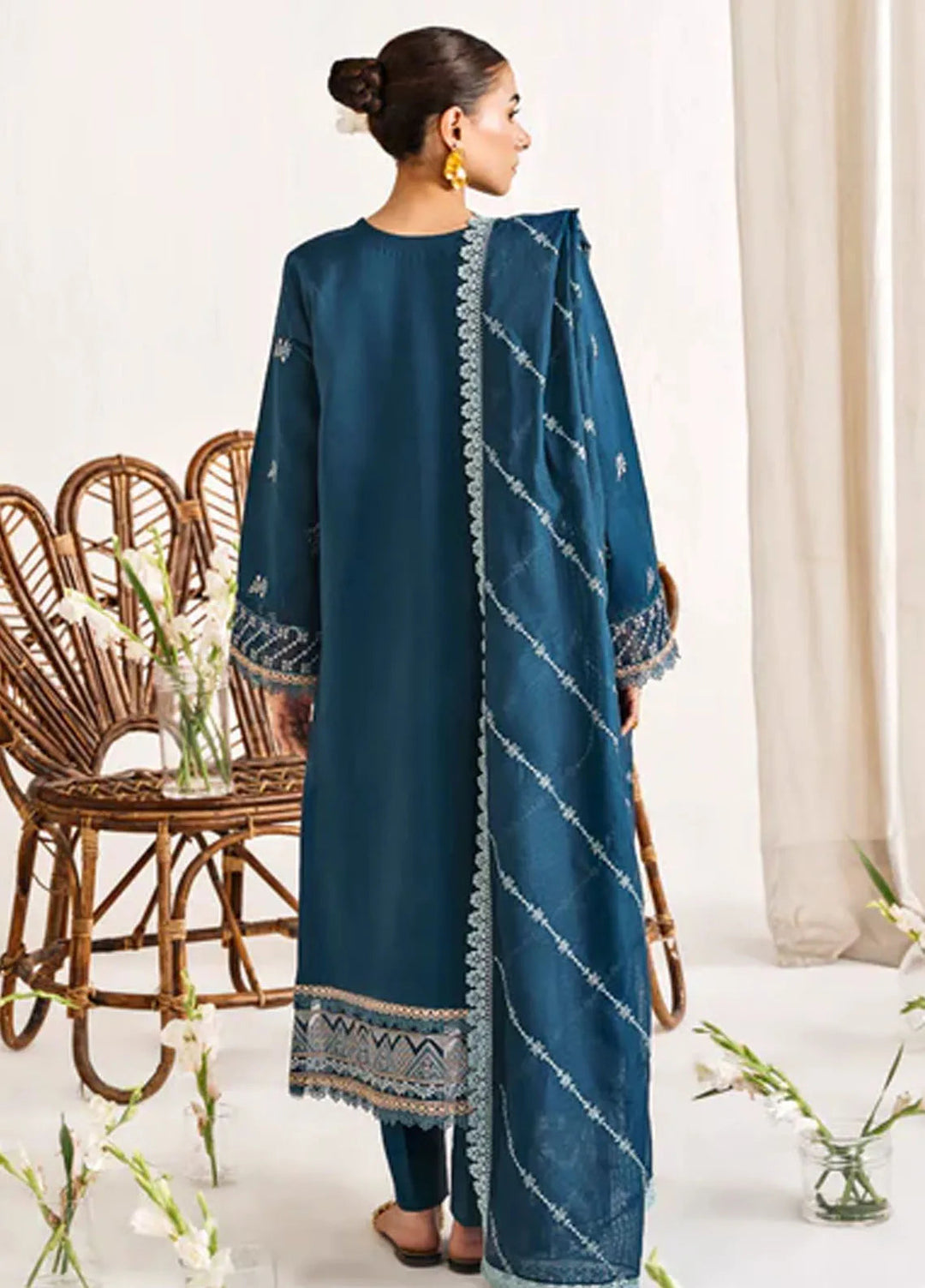 Florent Embroidered Lawn Suit Unstitched 3 Piece FL24F FL-8 - Summer Collection