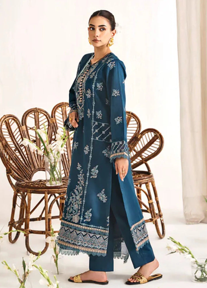 Florent Embroidered Lawn Suit Unstitched 3 Piece FL24F FL-8 - Summer Collection