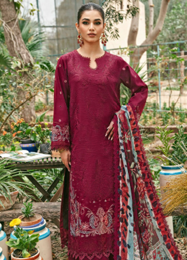 Florent Embroidered Lawn Suit Unstitched 3 Piece FL24LL FL-1B - Luxury Summer Collection