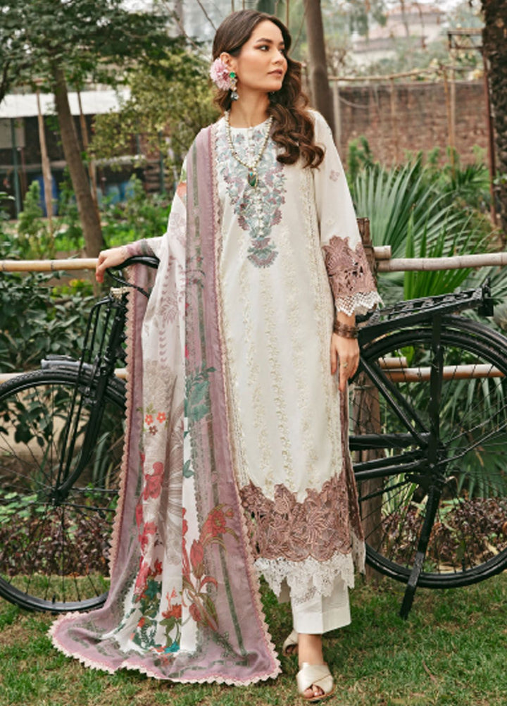 Florent Embroidered Lawn Suit Unstitched 3 Piece FL24LL FL-2A - Luxury Summer Collection